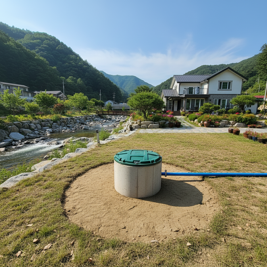관정 굴착 작업이 성공적으로 완료된 후 현장의 모습입니다. 다음 단계로 펌프 설치를 준비합니다.
