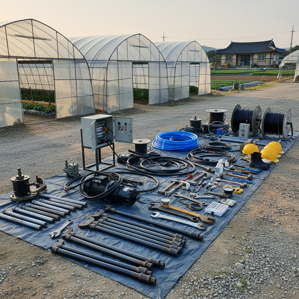 가평 캠핑장 지하수 개발을 위한 장비 세팅 전경