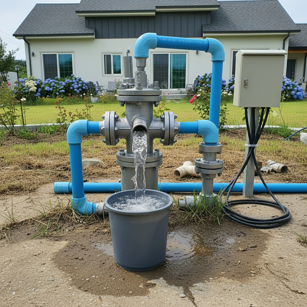 펌프 교체 후 물 상태를 확인하는 모습