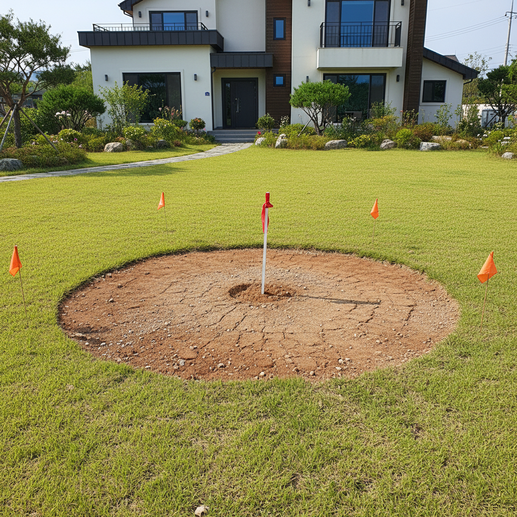 관정 굴착 작업 전 현장 준비 모습