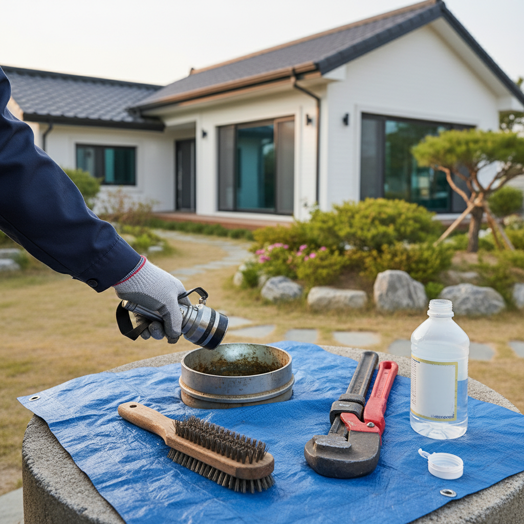 지하수 관정 점검 및 동파 예방 보온 작업 모습