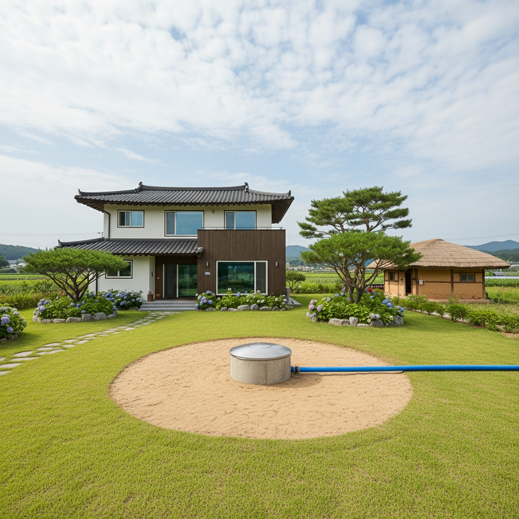 지하수 관정 굴착 작업 완료 후 모습