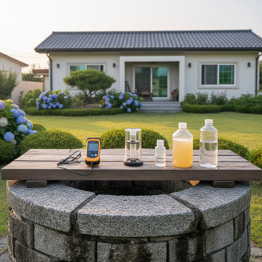 안성 축사, 펌프 소음 문제로 수질검사 작업 전 현장 모습