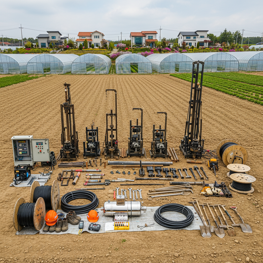 지하수 관정 수리를 위한 전문 장비 세팅 모습