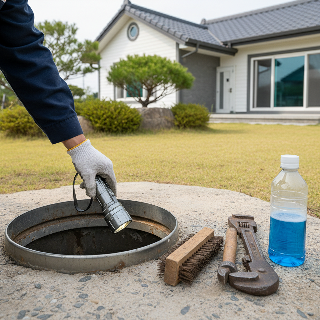 설치된 관정 주변에 동파 방지 보온재를 꼼꼼히 감싸는 모습