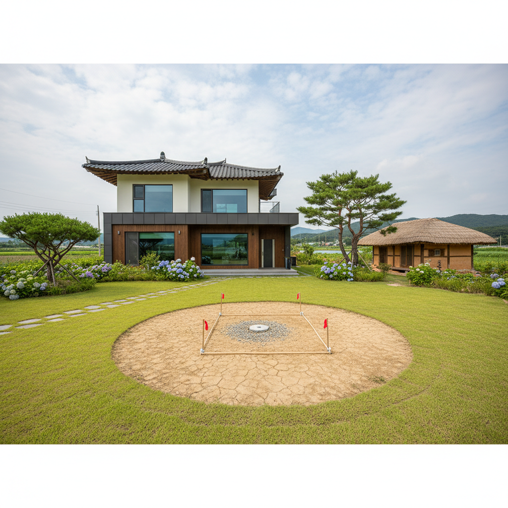 홍천 교회 부지, 시추 작업 전 고요한 현장 전경