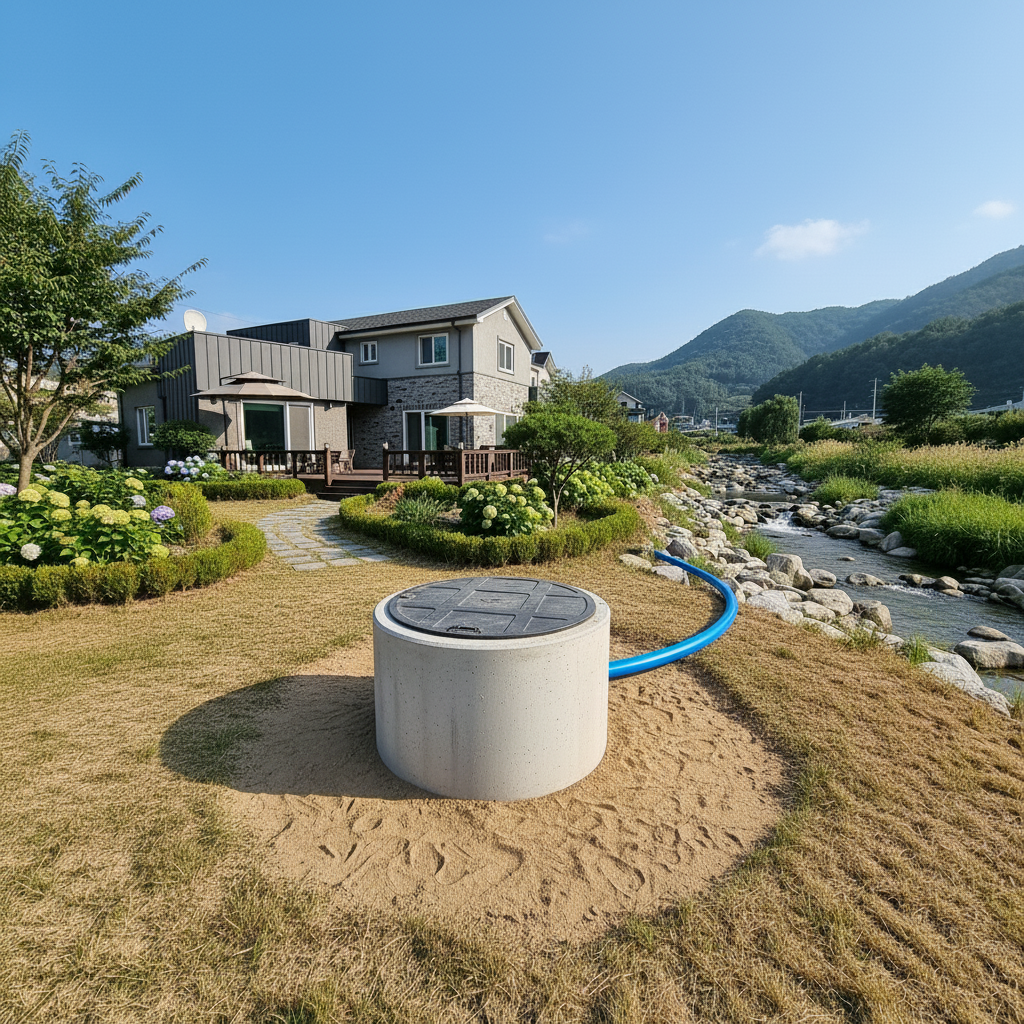 홍천 식당 지하수 관정 굴착 및 설치 작업 완료 후 모습