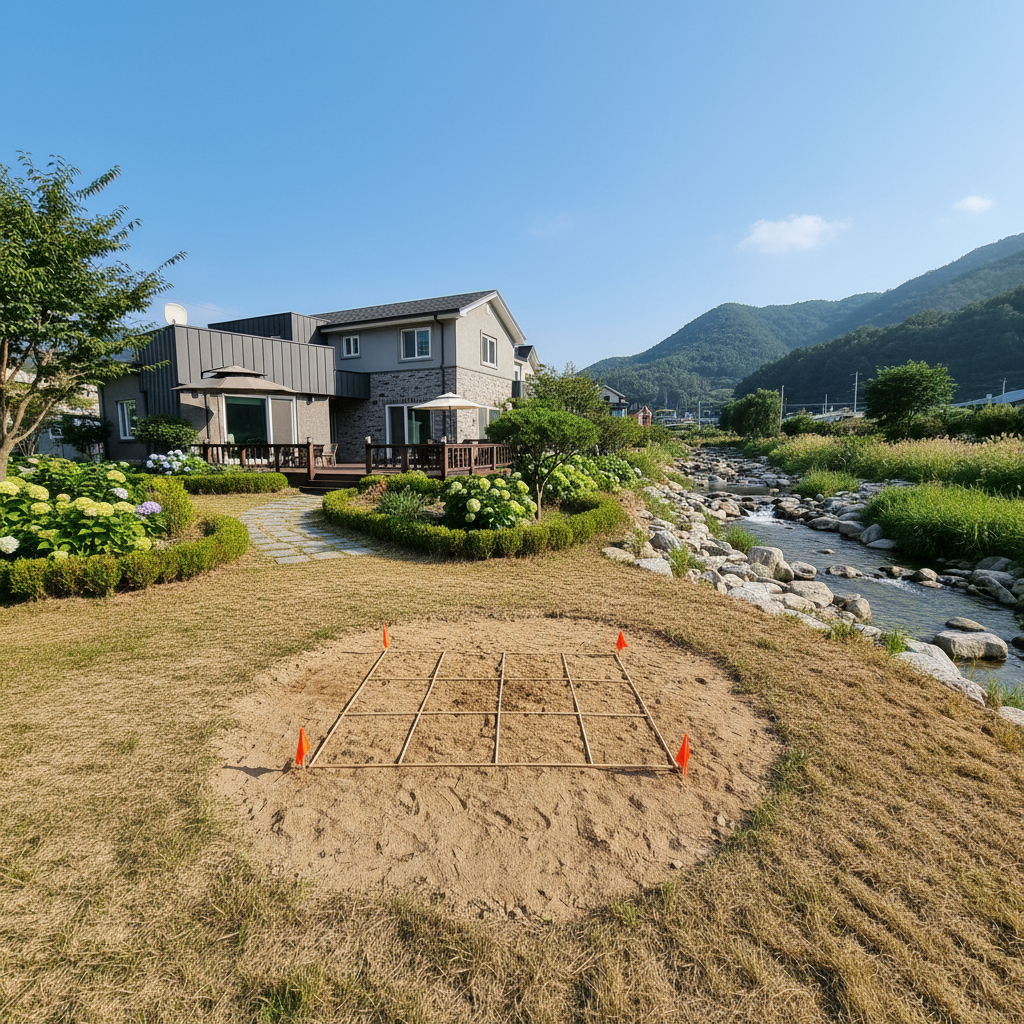 홍천 식당 지하수 관정 굴착 작업 전 현장 모습