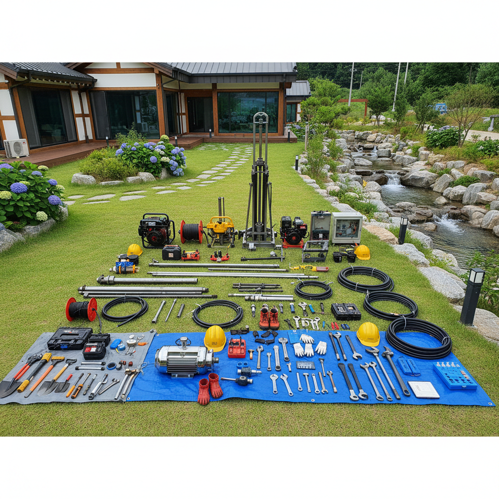 현장 작업 전, 해빙기와 교체할 수중모터를 준비하는 모습