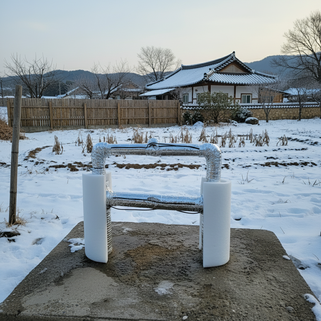 동파 수리 작업을 성공적으로 완료하여 물 공급이 재개된 모습